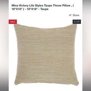 🌵Mina Victory Life Styles Taupe Throw Pillow!
